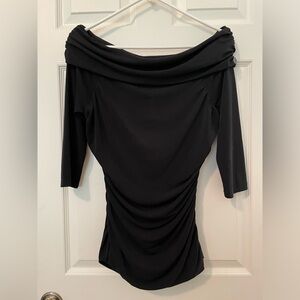 Ann Taylor off shoulder ruched 3/4” length sleeves Women’s Size M Fully Lined